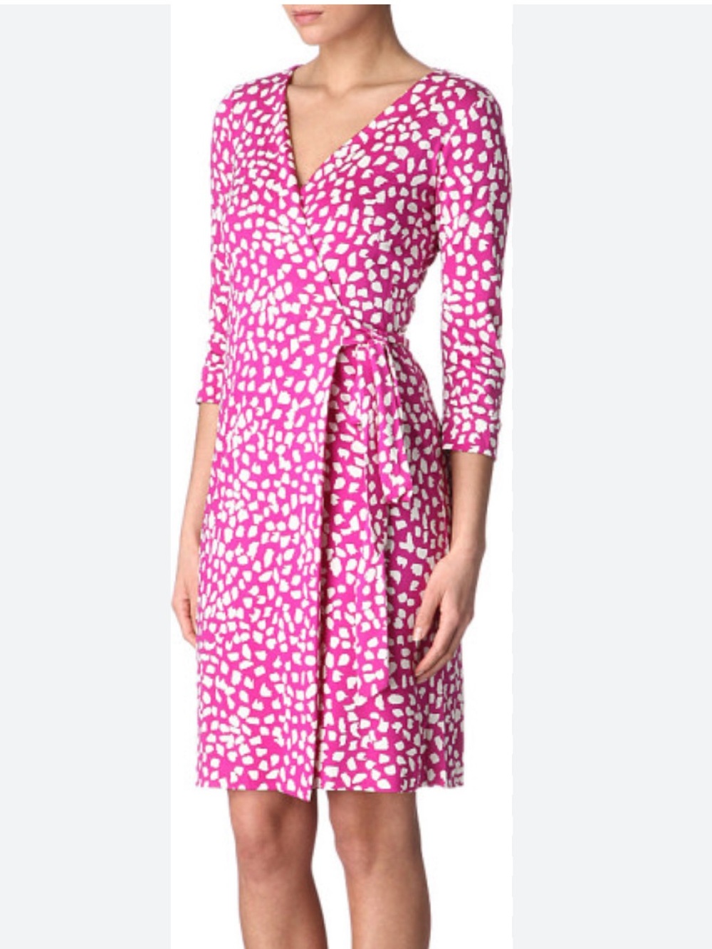 Diane Von Furstenberg Pink Julian Midi Wrap Dress